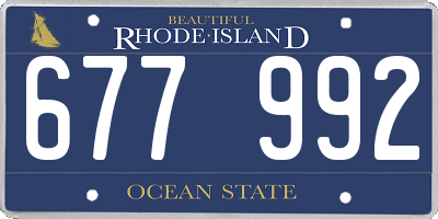RI license plate 677992