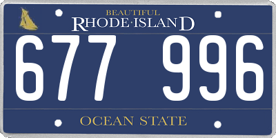 RI license plate 677996