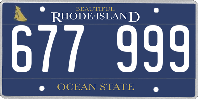 RI license plate 677999