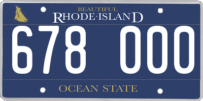 RI license plate 678000