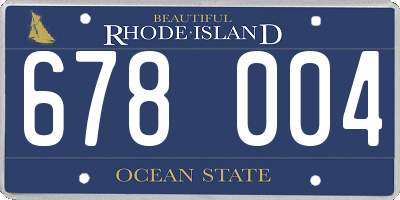 RI license plate 678004
