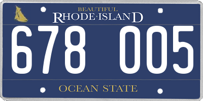 RI license plate 678005
