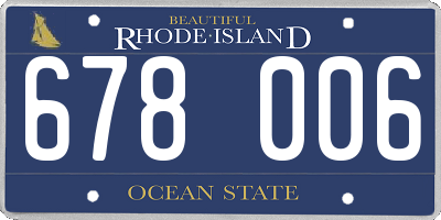 RI license plate 678006