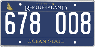 RI license plate 678008
