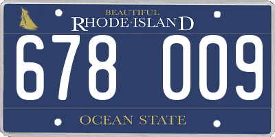 RI license plate 678009