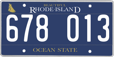 RI license plate 678013