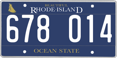 RI license plate 678014