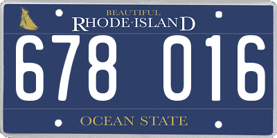 RI license plate 678016