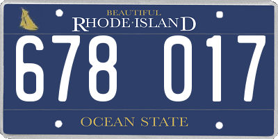 RI license plate 678017