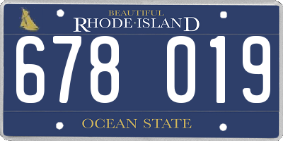 RI license plate 678019