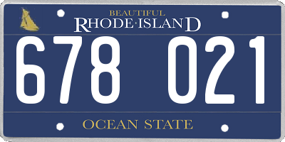 RI license plate 678021