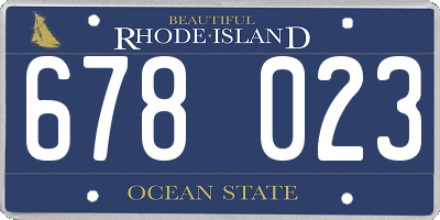 RI license plate 678023