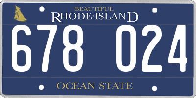 RI license plate 678024