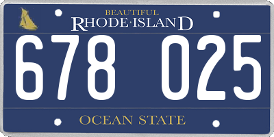 RI license plate 678025