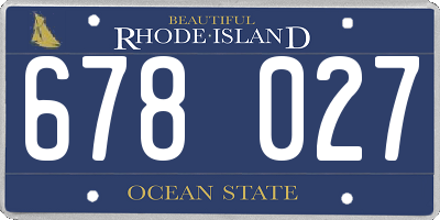 RI license plate 678027