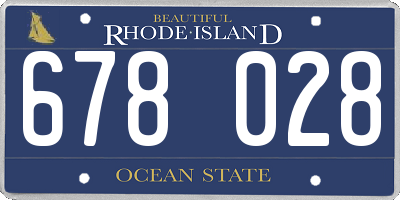RI license plate 678028