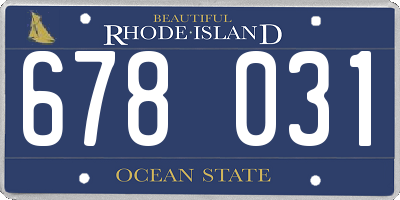 RI license plate 678031