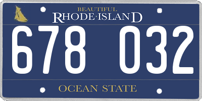 RI license plate 678032