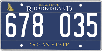 RI license plate 678035