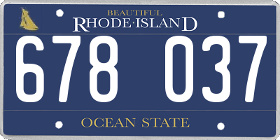 RI license plate 678037