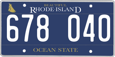 RI license plate 678040
