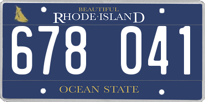 RI license plate 678041