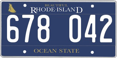 RI license plate 678042