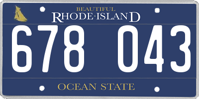 RI license plate 678043