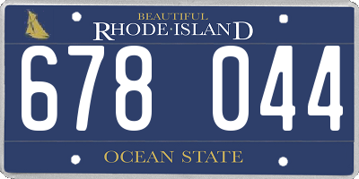 RI license plate 678044