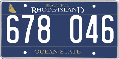 RI license plate 678046