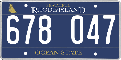 RI license plate 678047