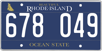 RI license plate 678049