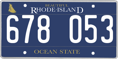RI license plate 678053