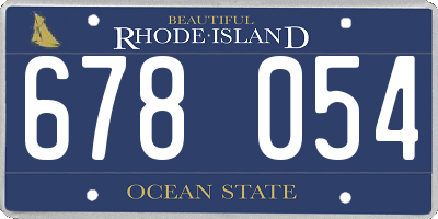 RI license plate 678054