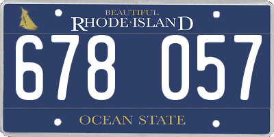 RI license plate 678057