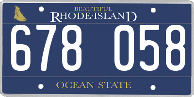 RI license plate 678058