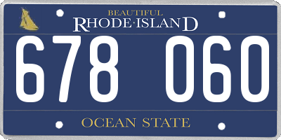RI license plate 678060