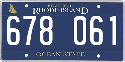 RI license plate 678061