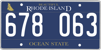 RI license plate 678063