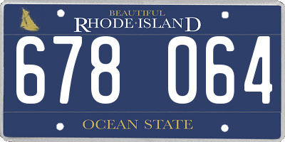 RI license plate 678064
