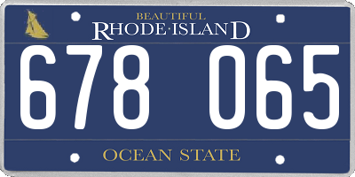 RI license plate 678065