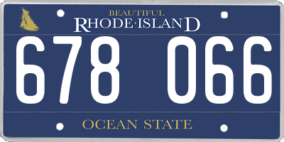 RI license plate 678066