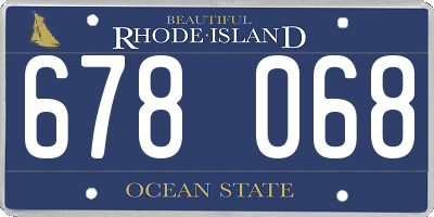RI license plate 678068