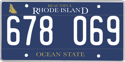 RI license plate 678069