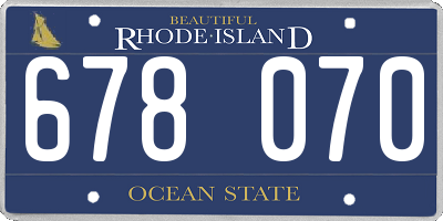 RI license plate 678070