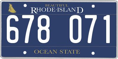 RI license plate 678071