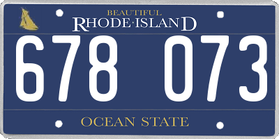 RI license plate 678073