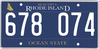 RI license plate 678074