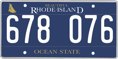 RI license plate 678076