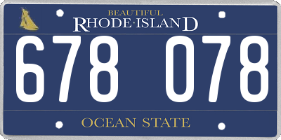 RI license plate 678078